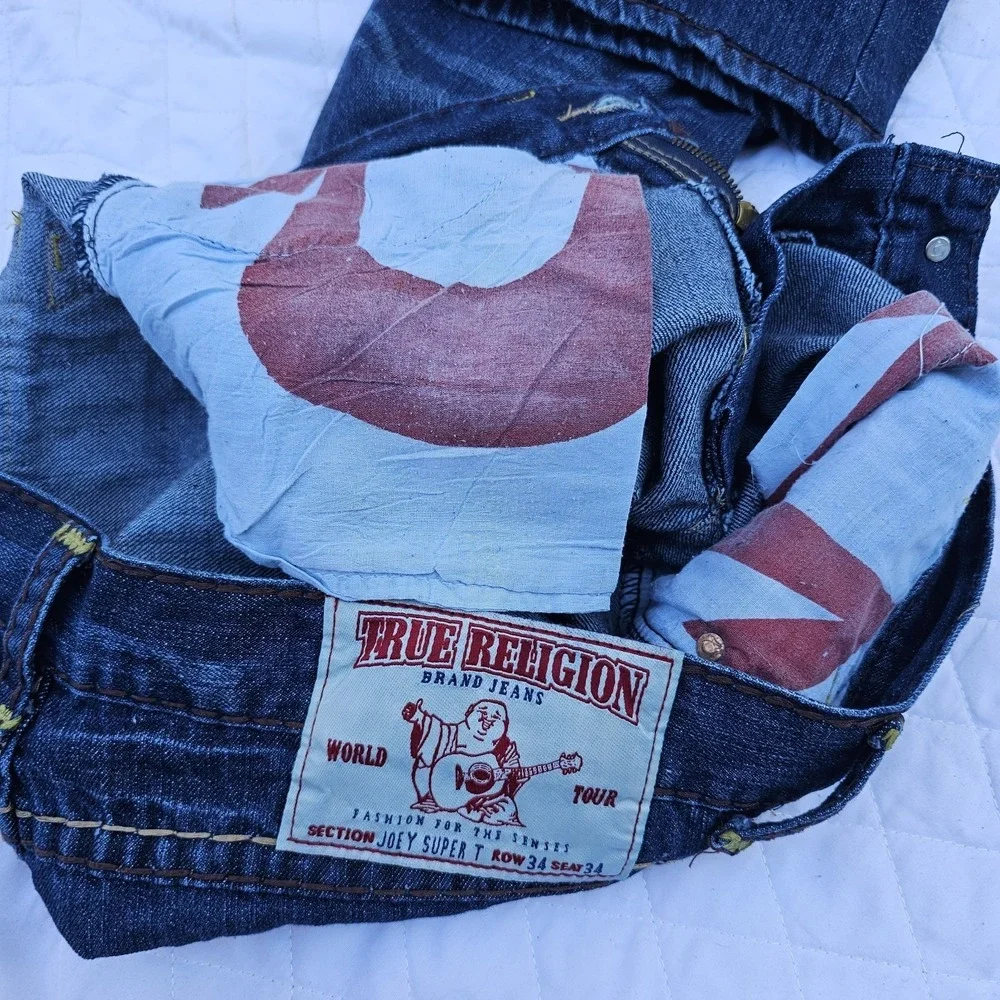True Religion Joey Super T‎ Denim Jeans Bootcut USA Mens Size 34 x 34
